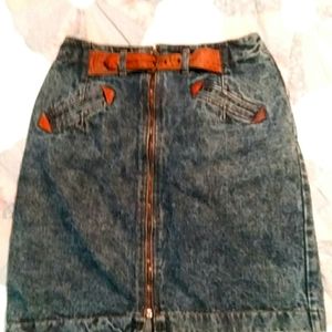 Vintage Weathered Blues denim skirt